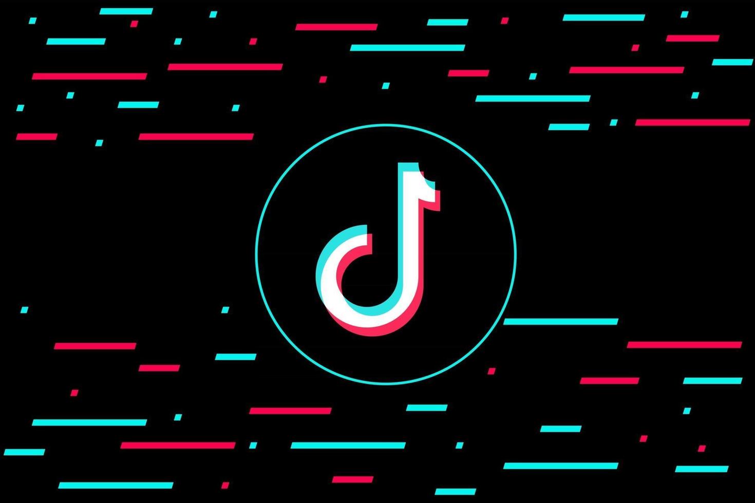 Futuristic abstract blue red gradient wave line vector with Memphis on black background, tik tok digital dynamic elegant contrast flow, technology concept for web, poster, card print design template