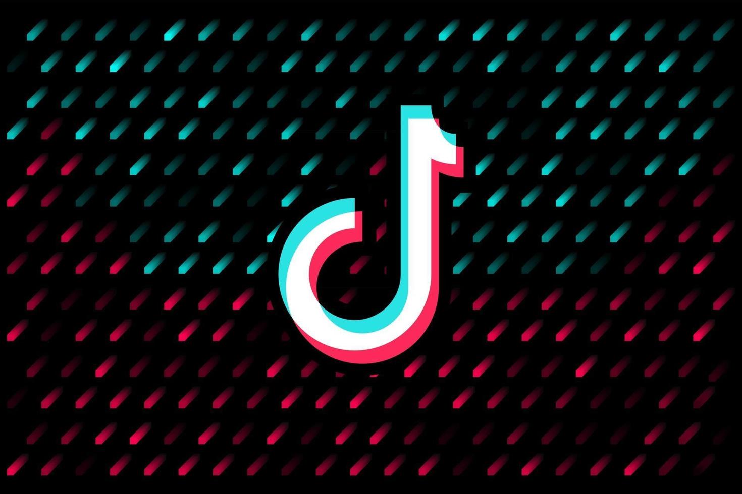 Futuristic abstract blue red gradient wave line vector with Memphis on black background, tik tok digital dynamic elegant contrast flow, technology concept for web, poster, card print design template