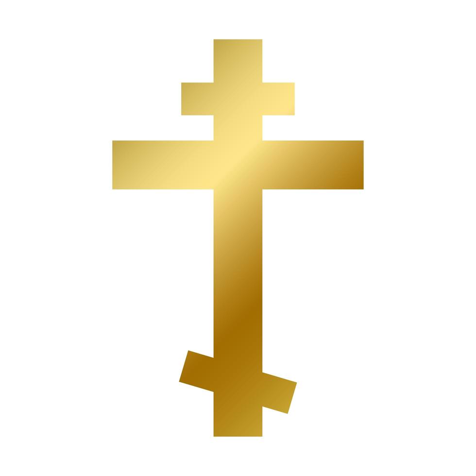 Orthodox cross symbol isolated christ church sign vector