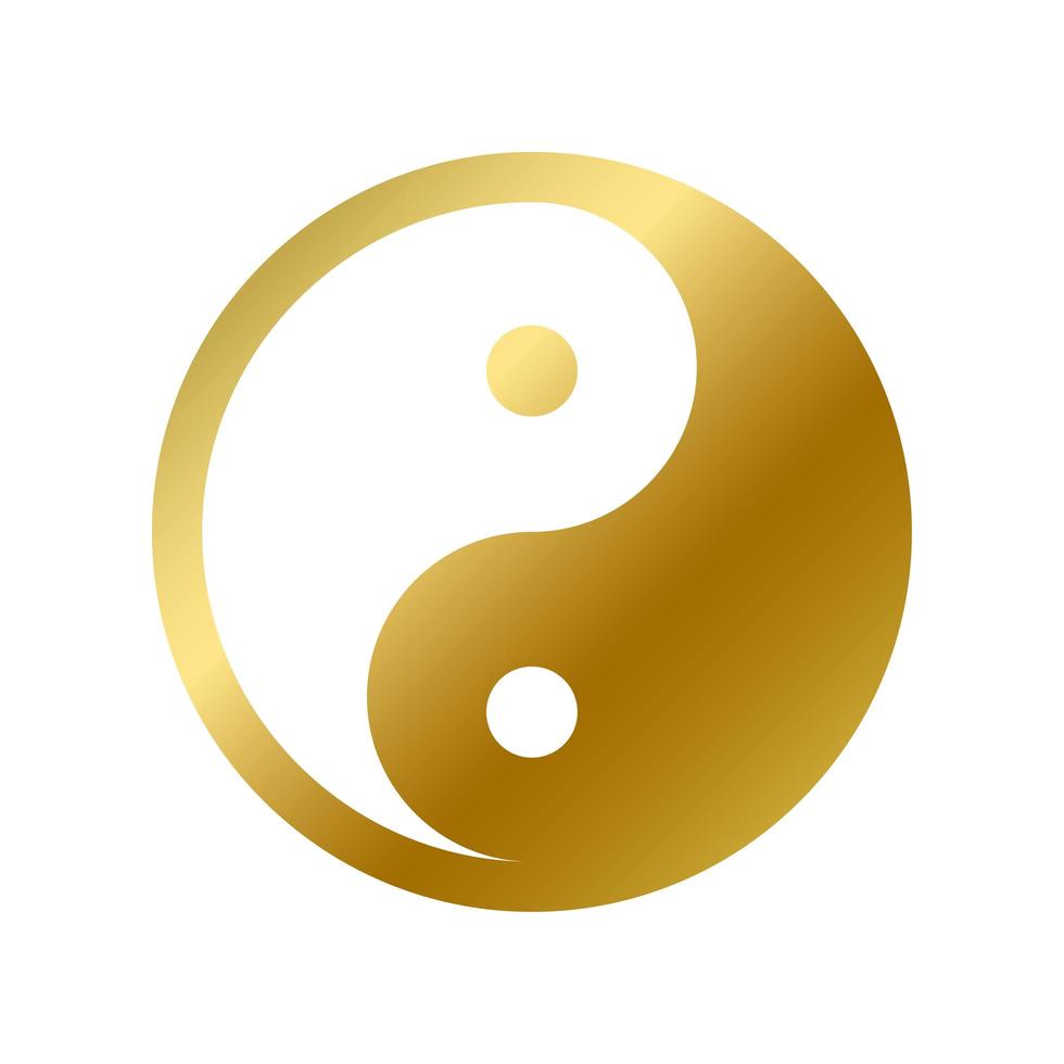Yin yang symbol isolated, daoism faith sign vector