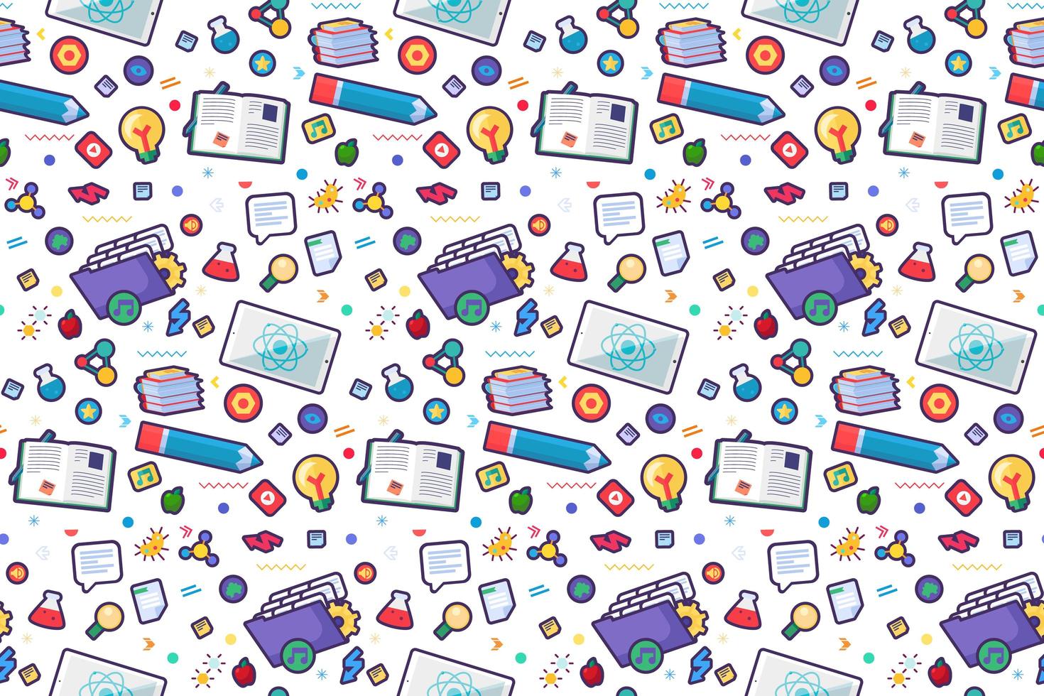 Back to school seamless patter with doodle tools vector