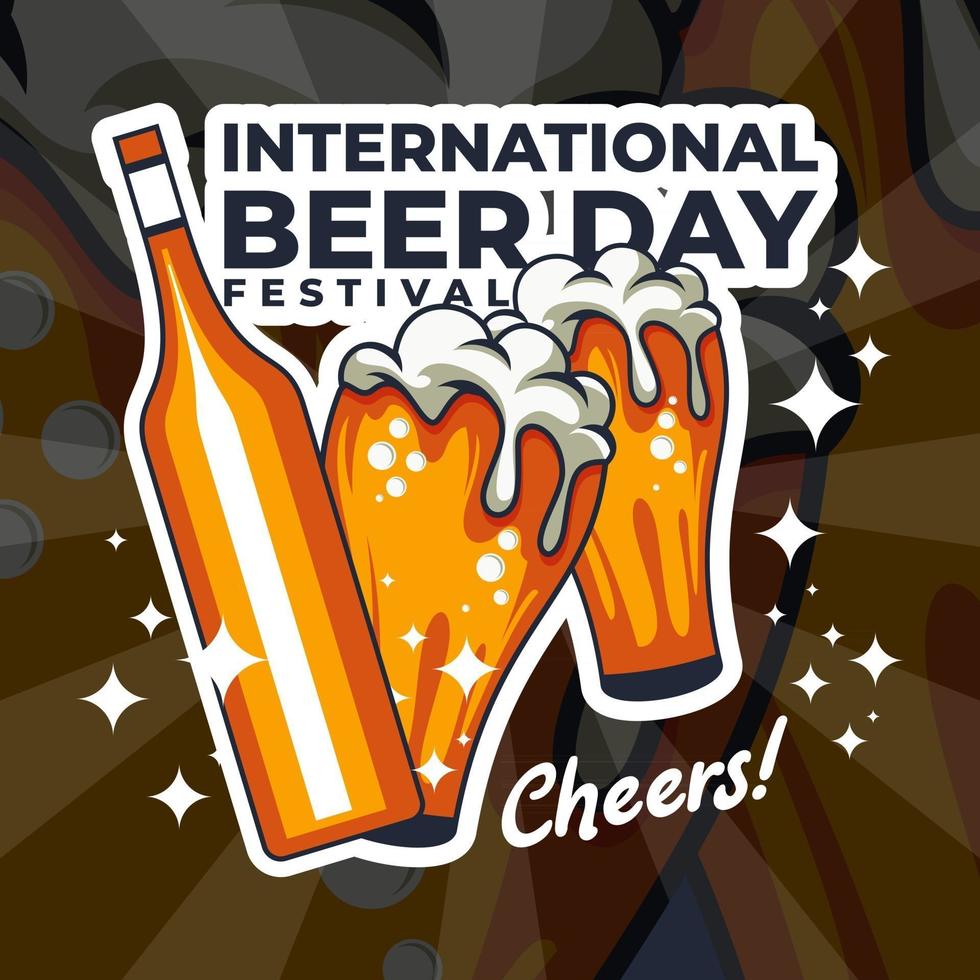 International Beer Day Festival vector