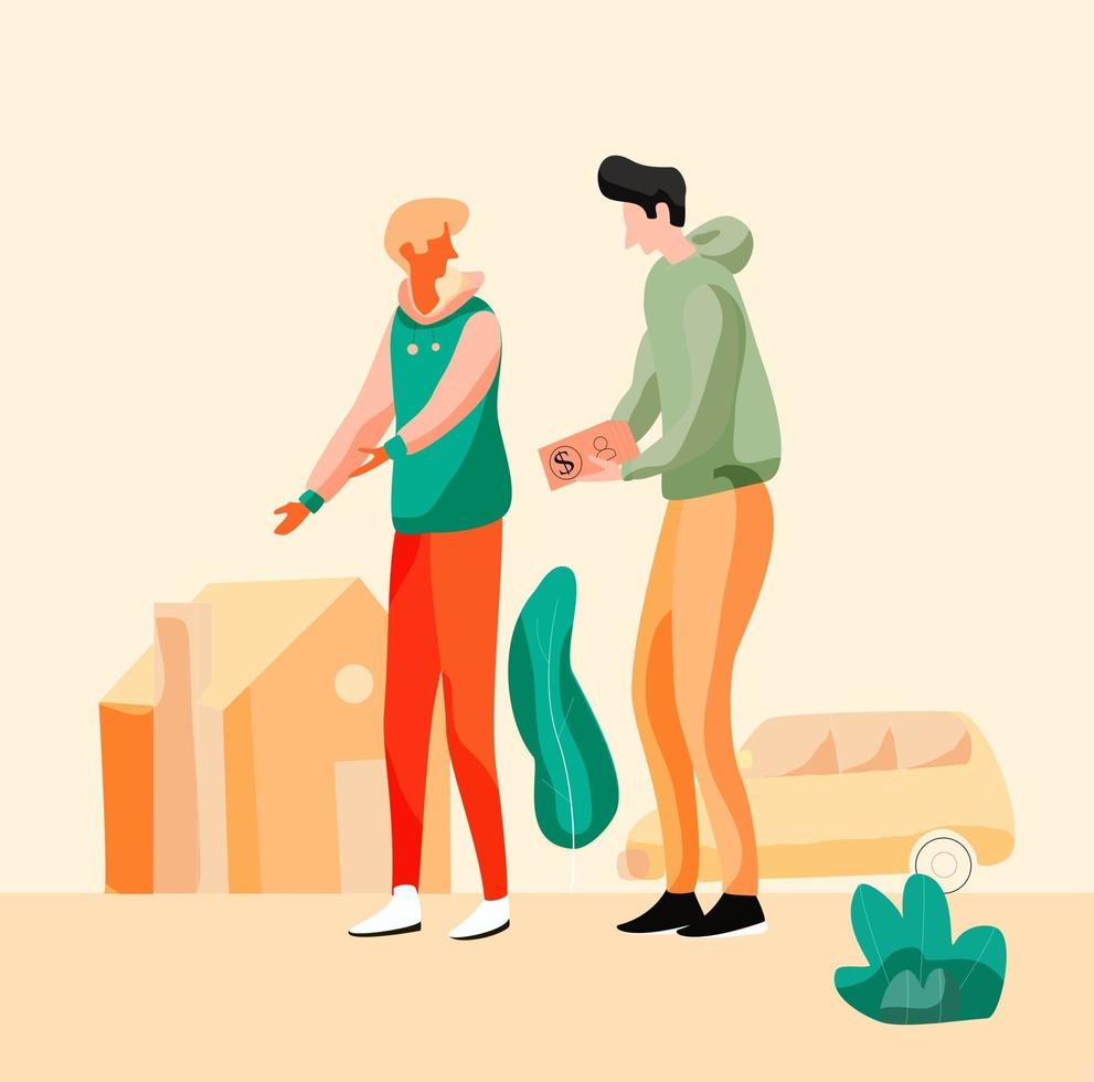 Rent house to customer illustration vector  real estate concept