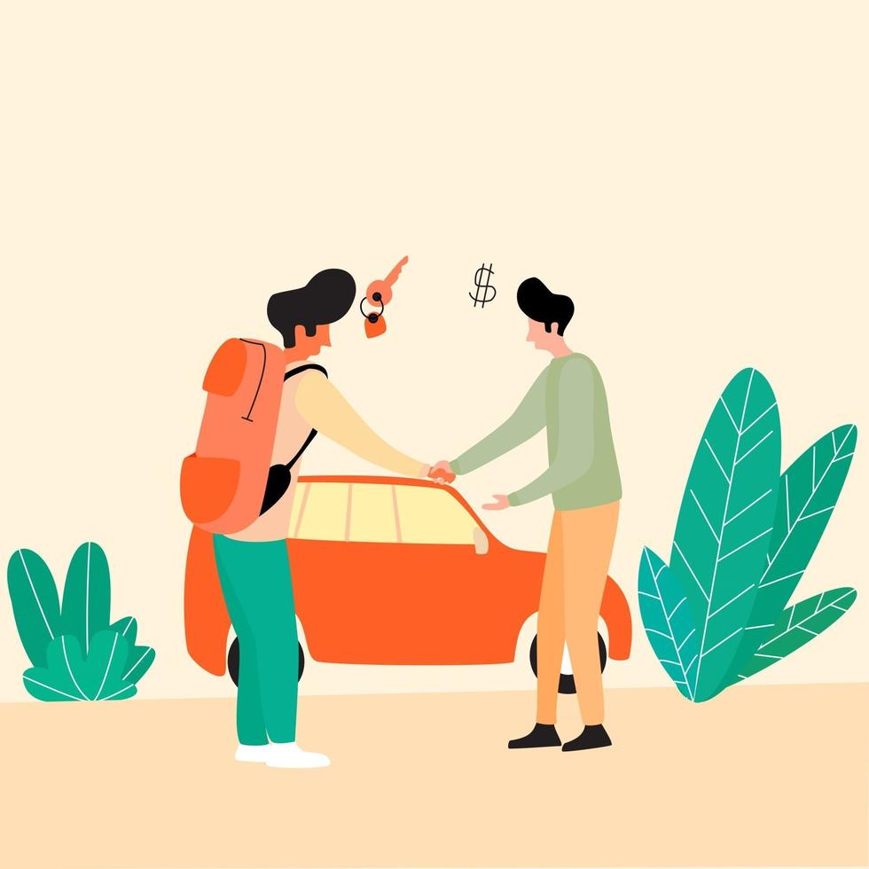Rental car service vector illustration