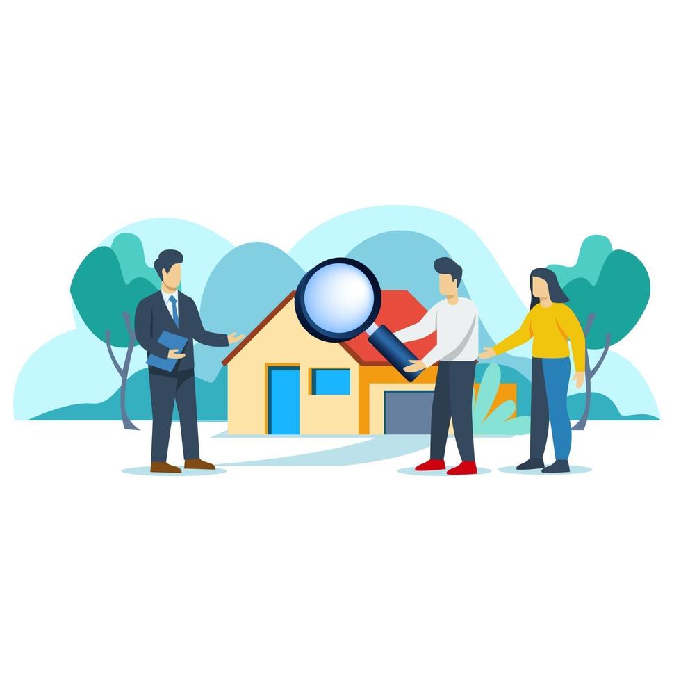 Buying house business illustration concept vector