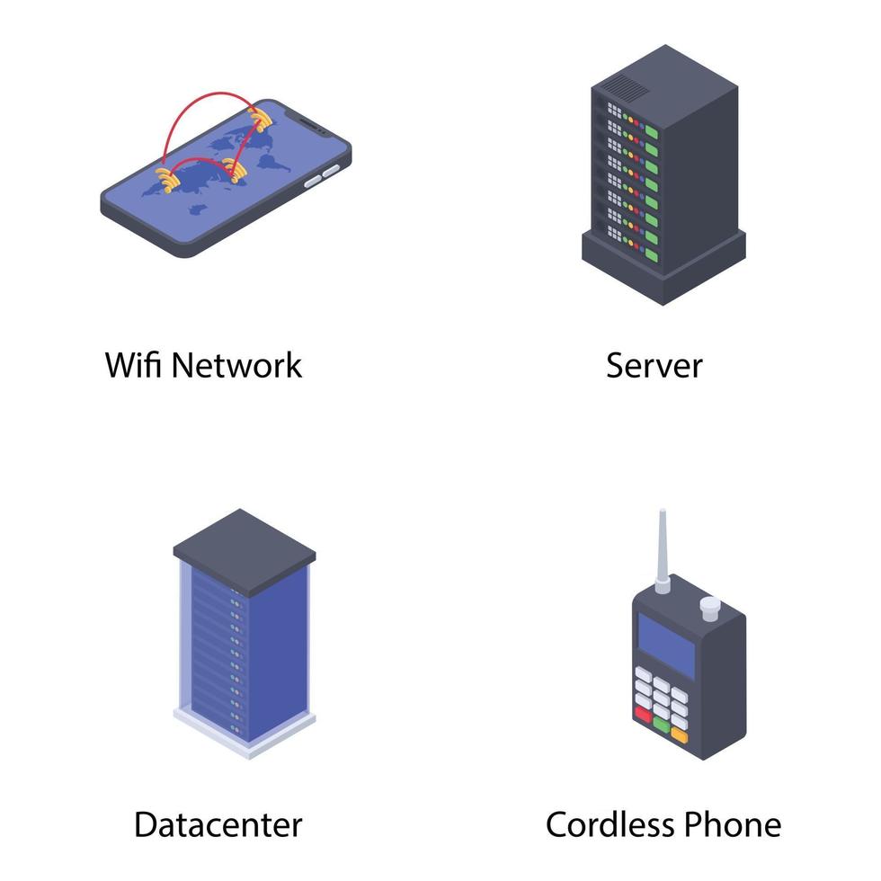 paquete de elementos de telecomunicaciones vector