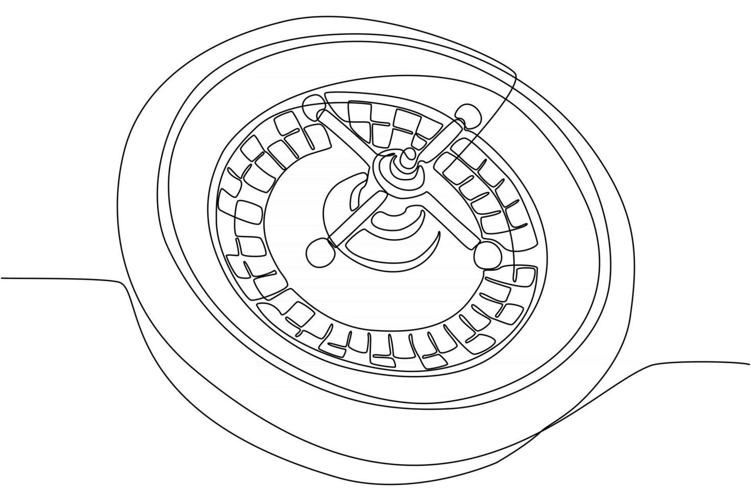 Continuous line of roulette machine vector illustration