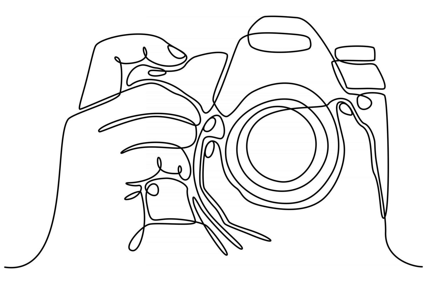 continuous line shooting hand vector illustration