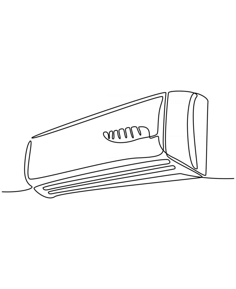 Continuous line air conditioner vector illustration