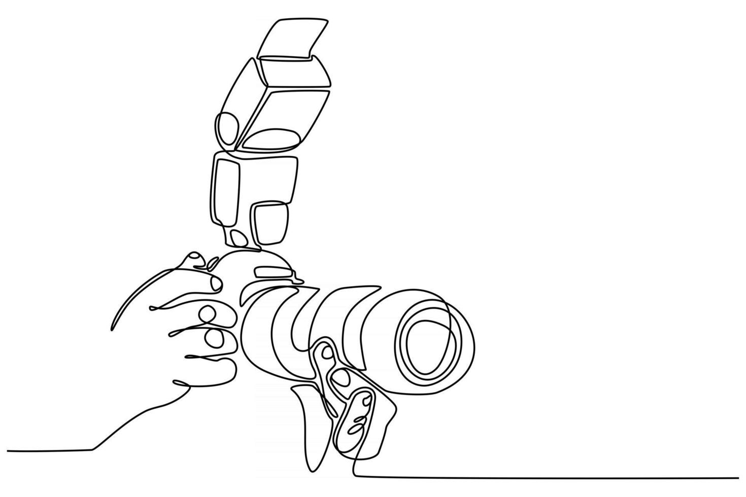 Ilustración de vector de mano de disparo de línea continua