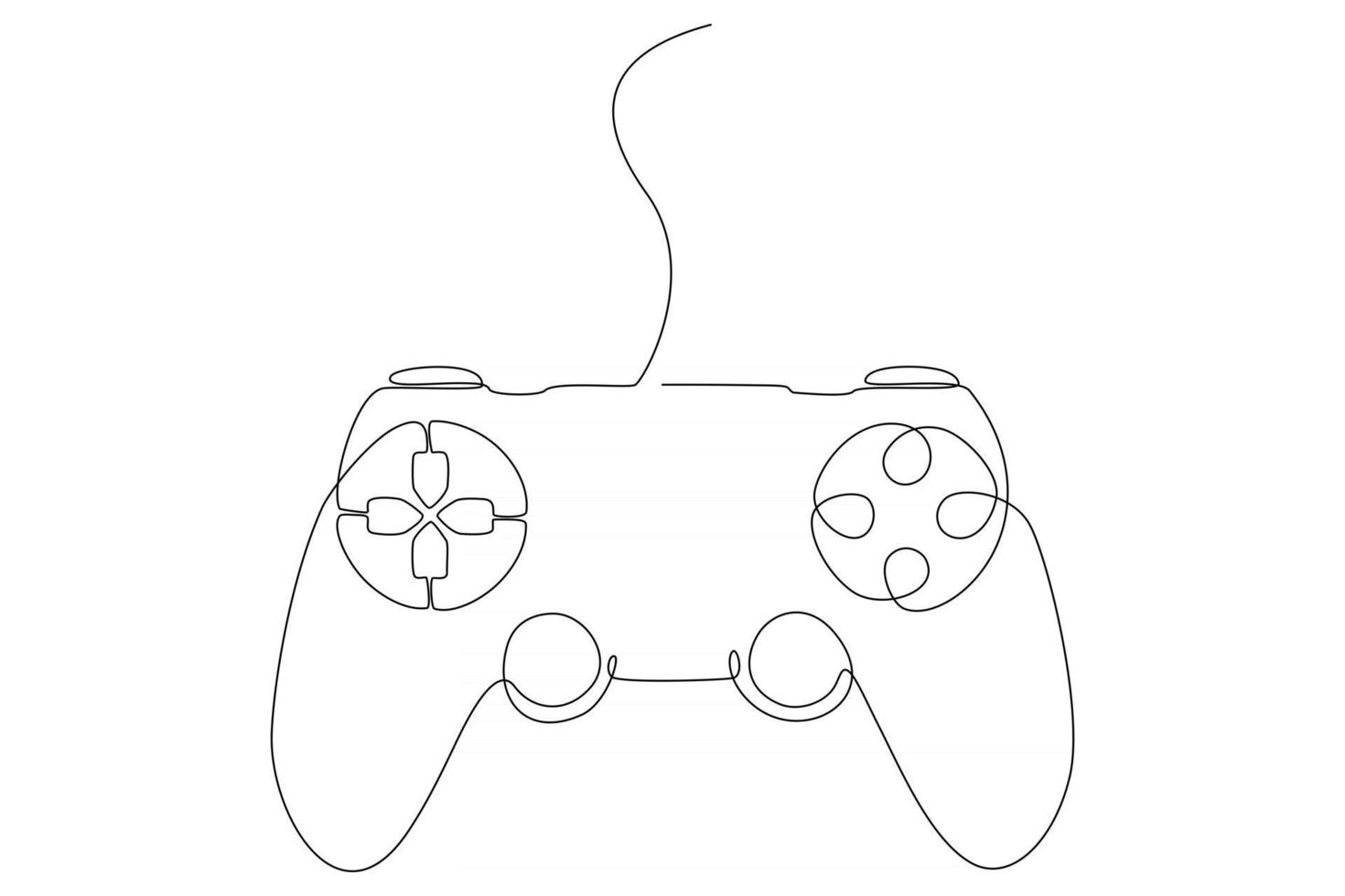 Ilustración de vector de joystick de línea continua