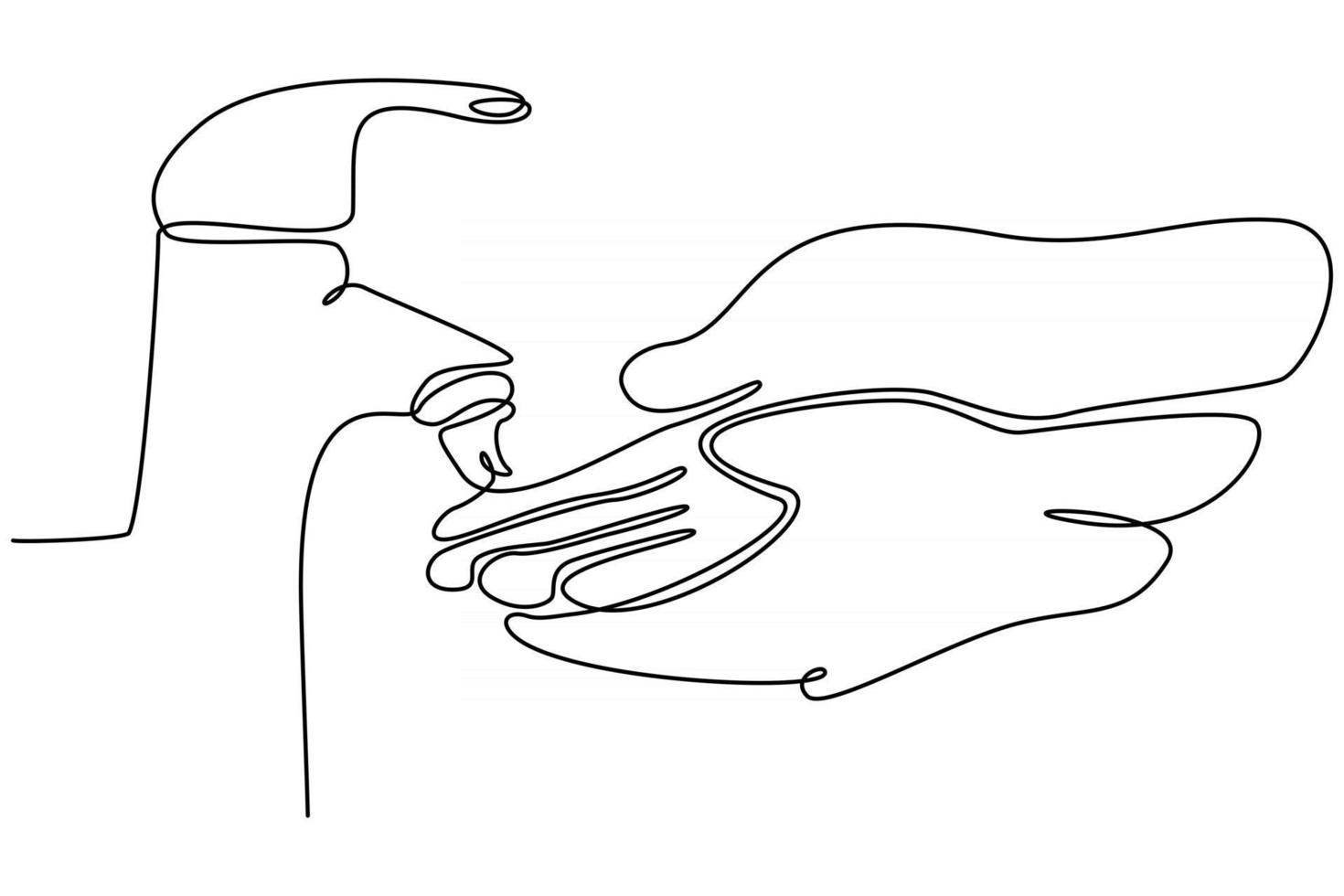 Continuous Lines Wash your hands line drawing vector illustration.