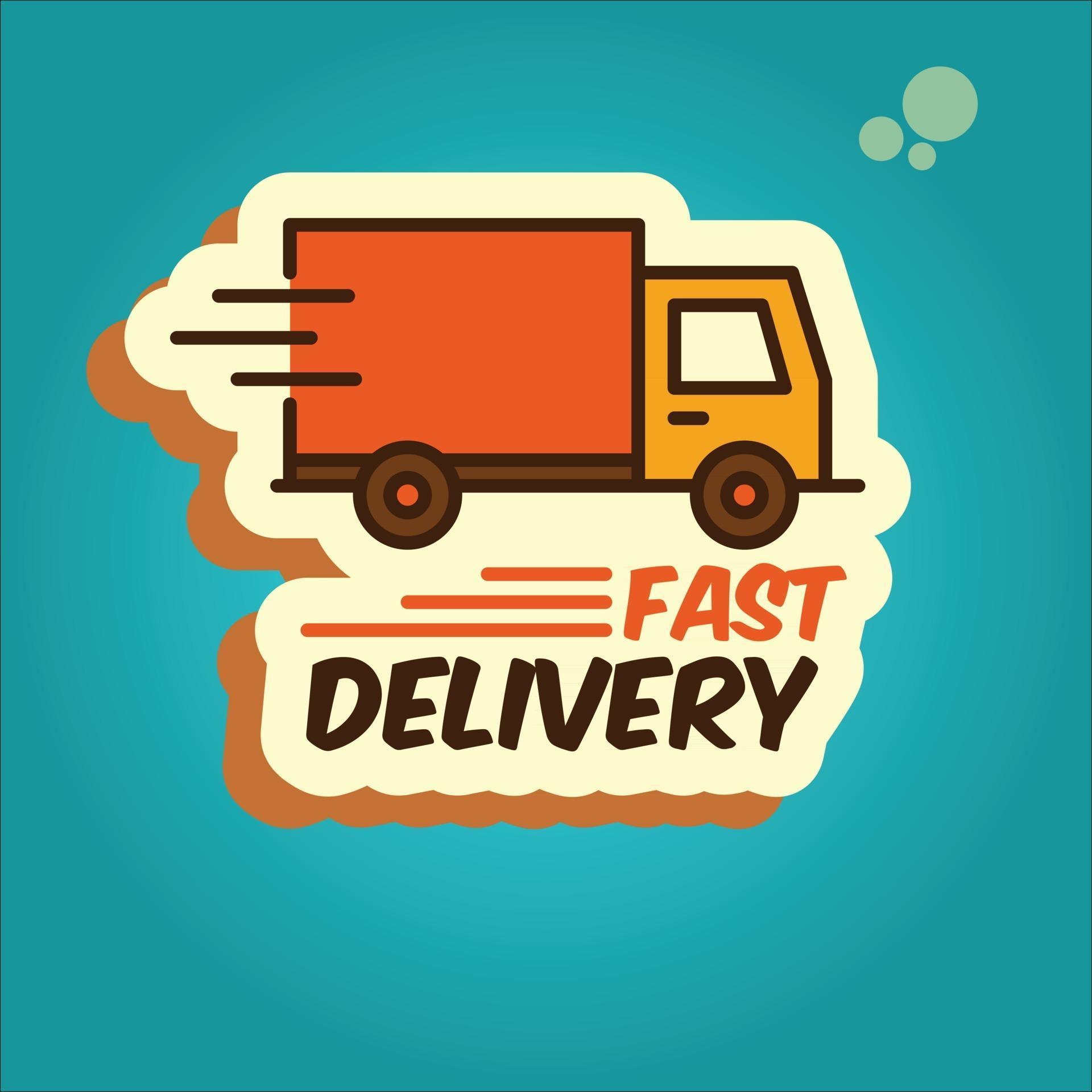 Sticker, label express delivery. Timer and express delivery . Vector ...