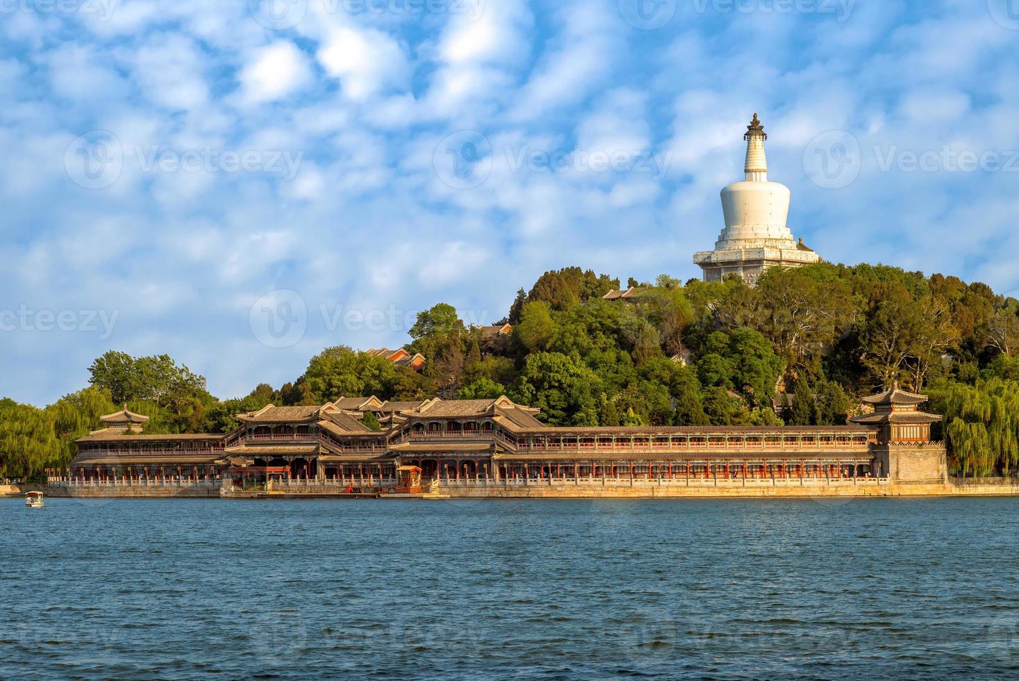 White pagoda of Beihai Park in Beijing, China photo