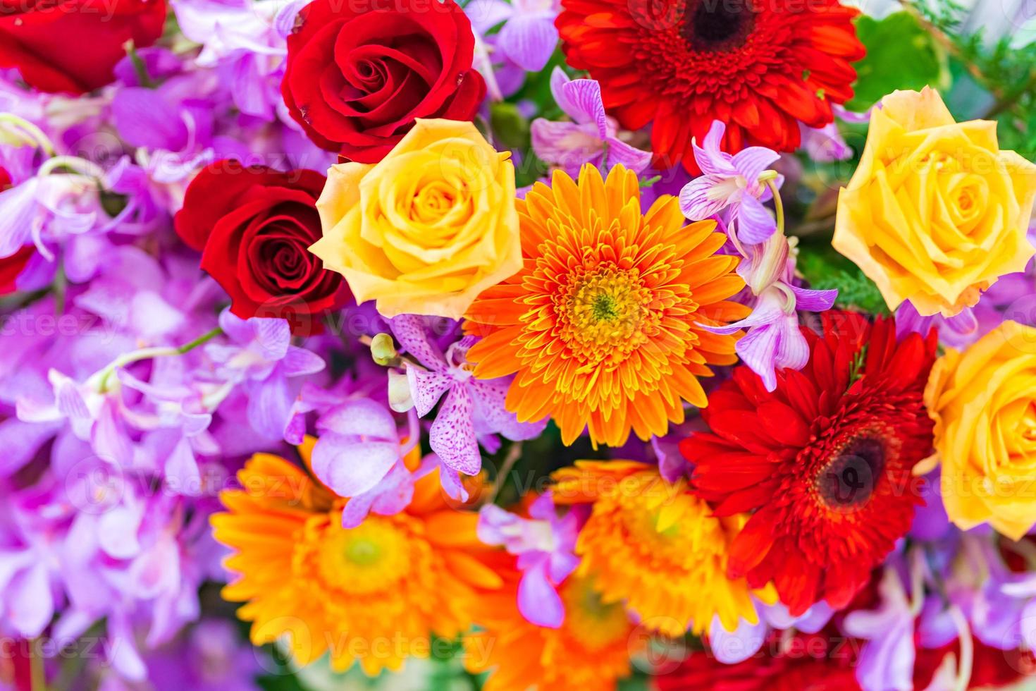 Flor de boda mixta, fondo floral multicolor foto