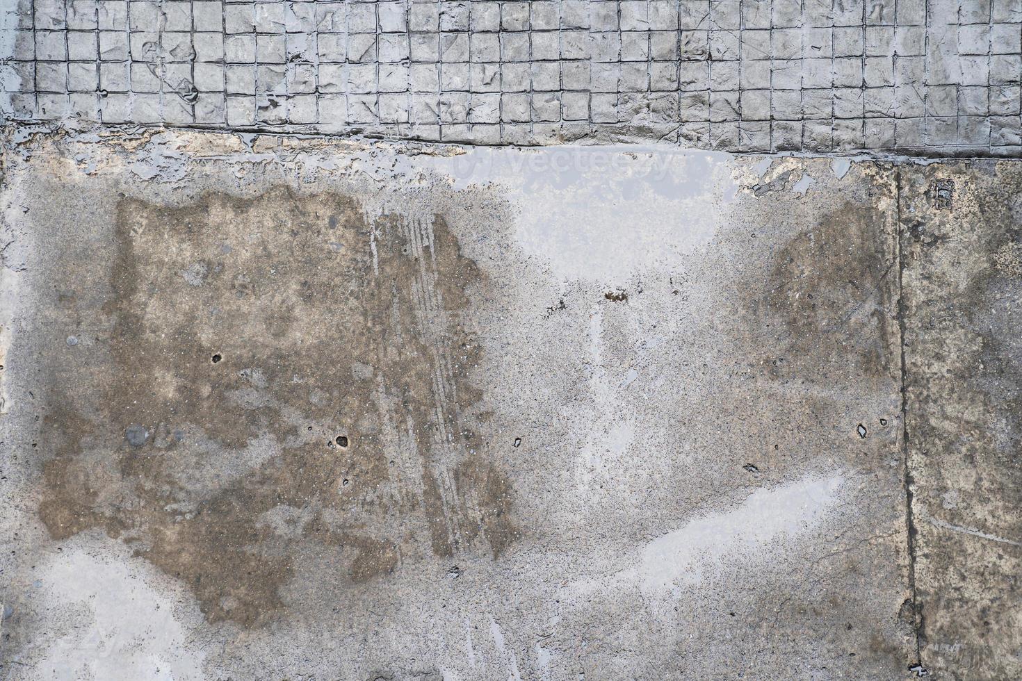 Vista superior del pavimento de hormigón, textura de la superficie del sendero foto