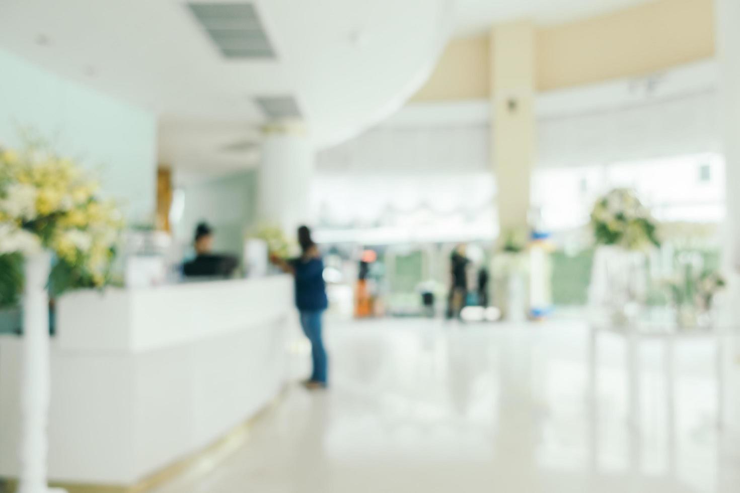 Abstract blur and defocused lobby hall of hotel interior photo