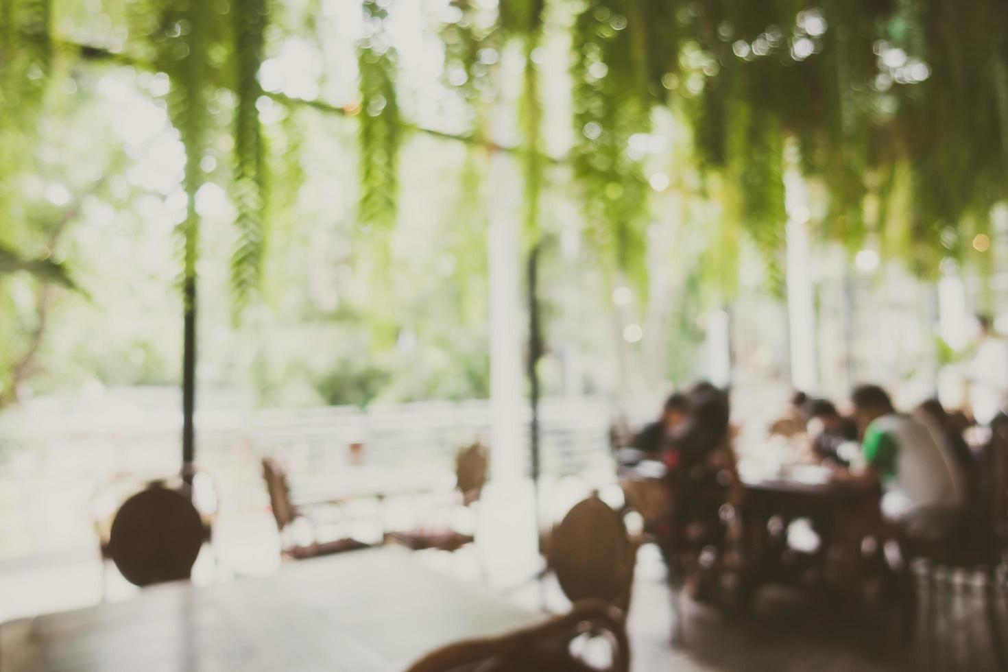 Abstract blur and defocused restaurant and coffee shop cafe interior photo