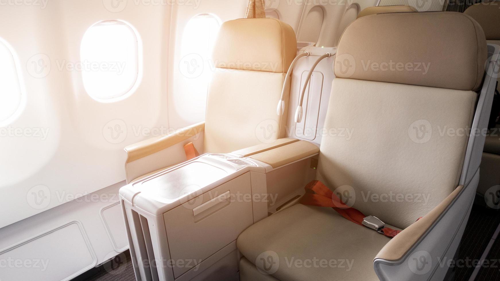 Beautiful view from business class of aircraft photo