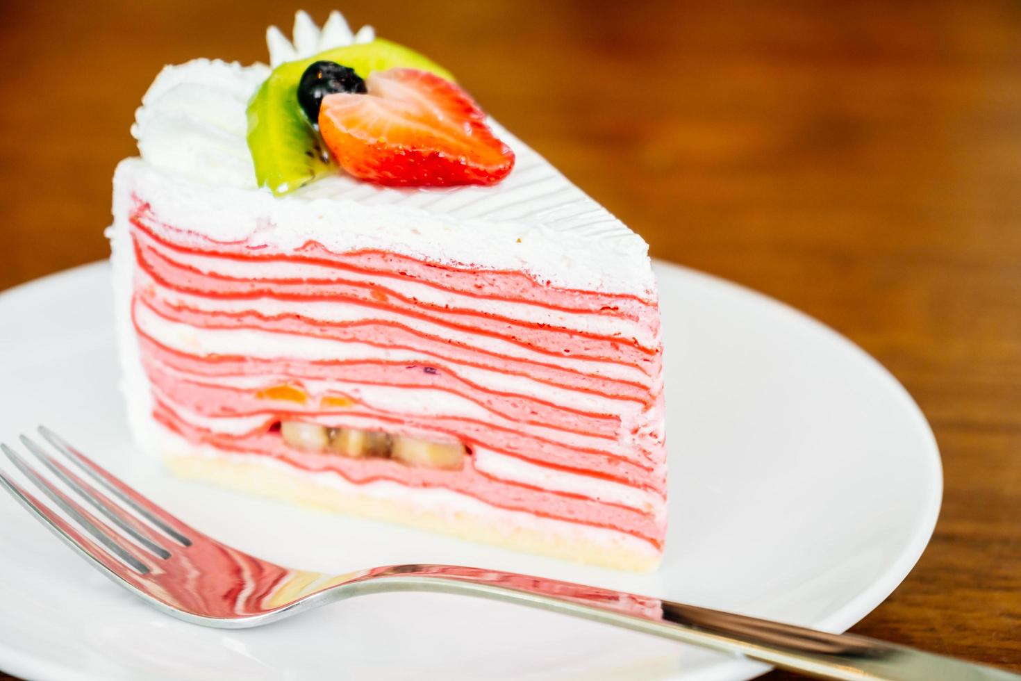 Strawberry crepes cake photo