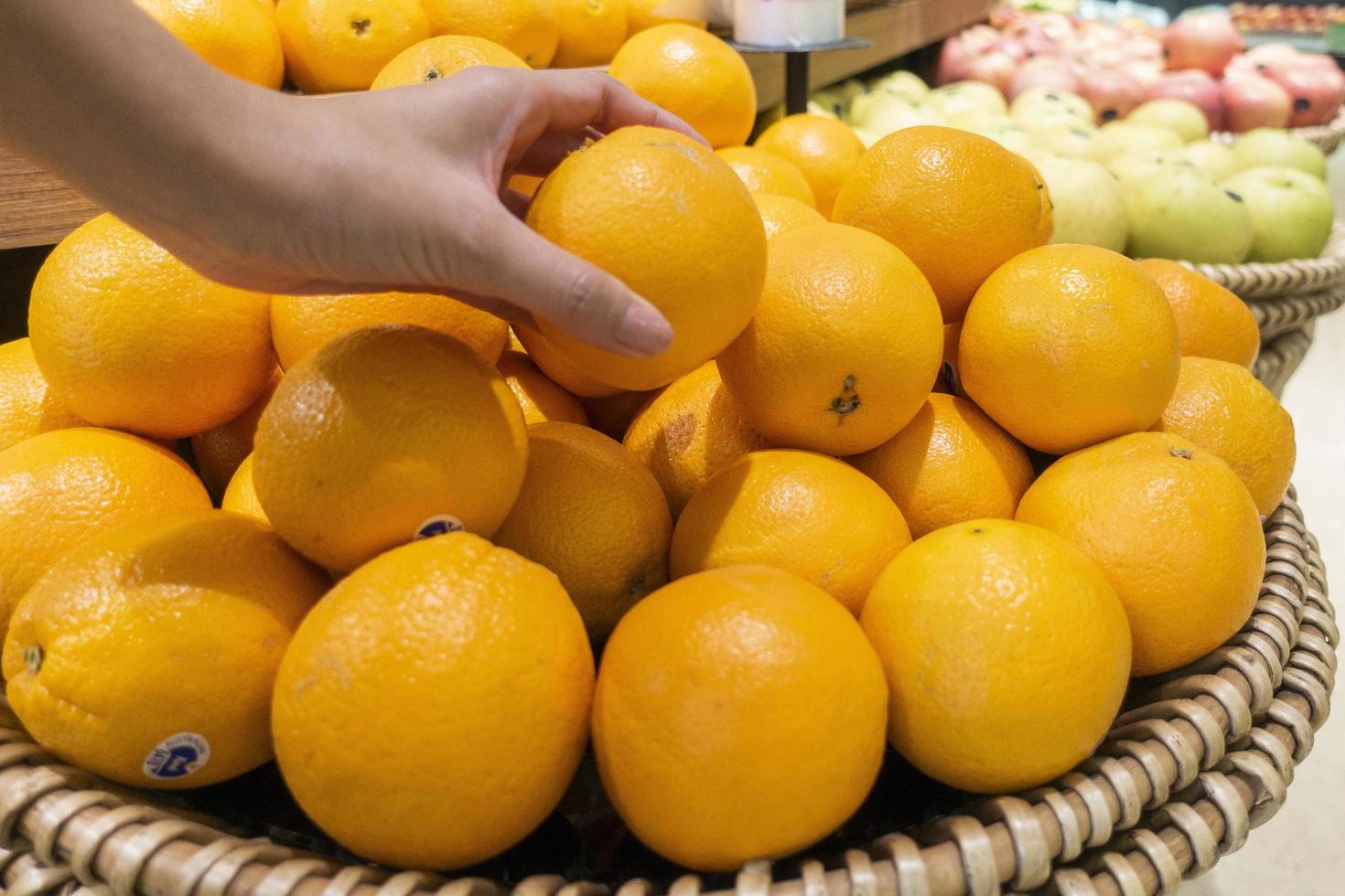 Oranges in supermarket photo