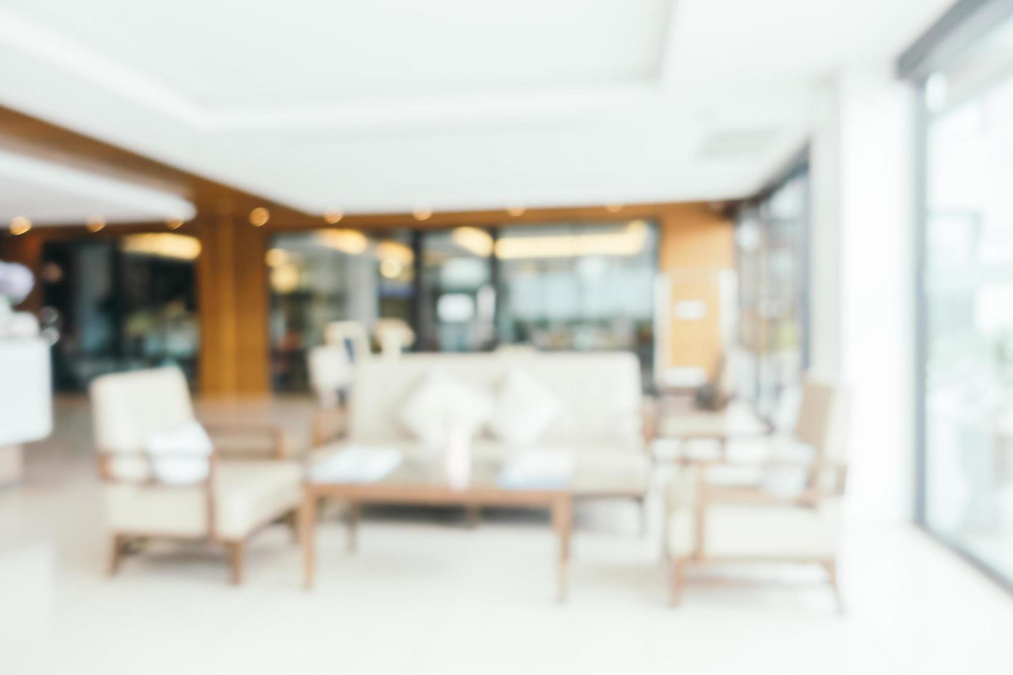 Abstract blur and defocused lobby of hotel interior photo