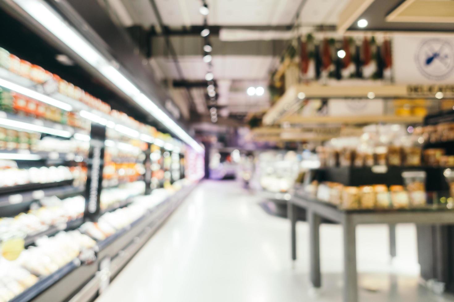 Abstract blur and defocused supermarket shopping in department store photo