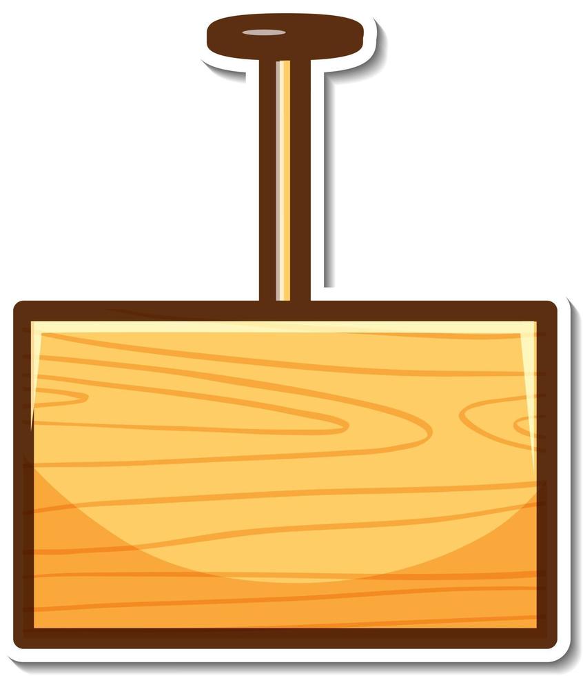 Sticker design with empty wooden banner isolated vector