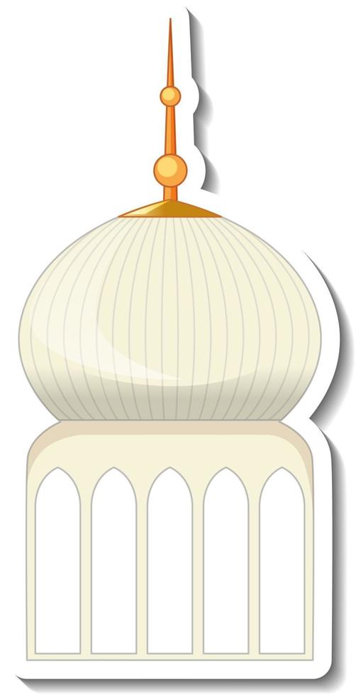 A sticker template with Mosque building isolated vector