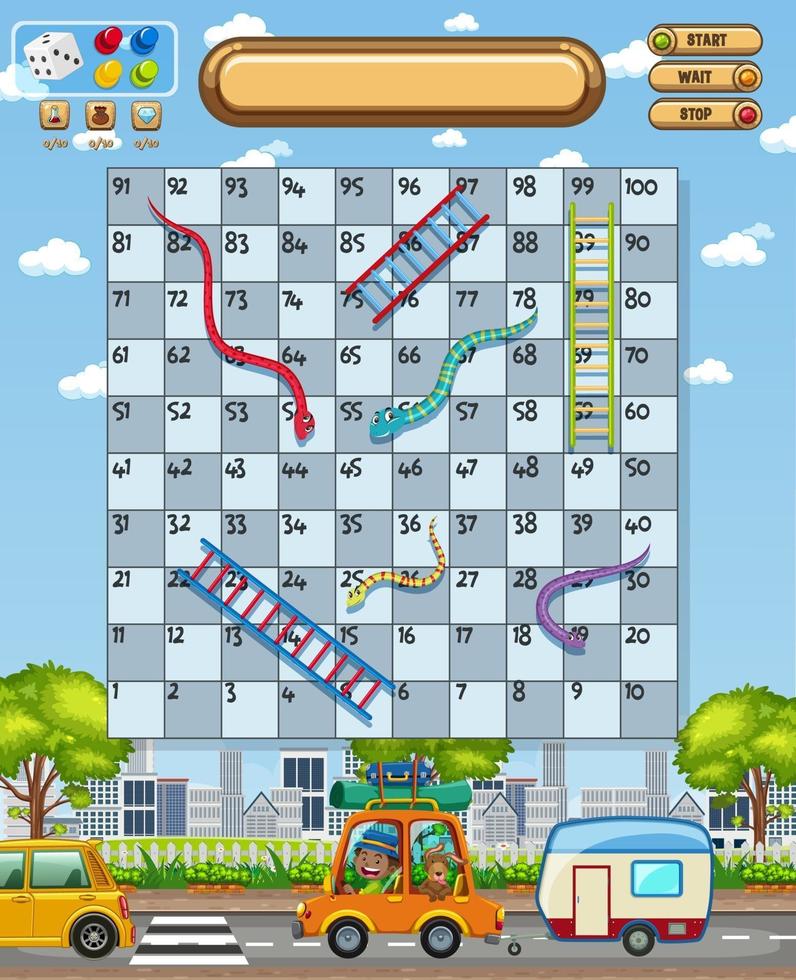 Snake Ladder board game vector
