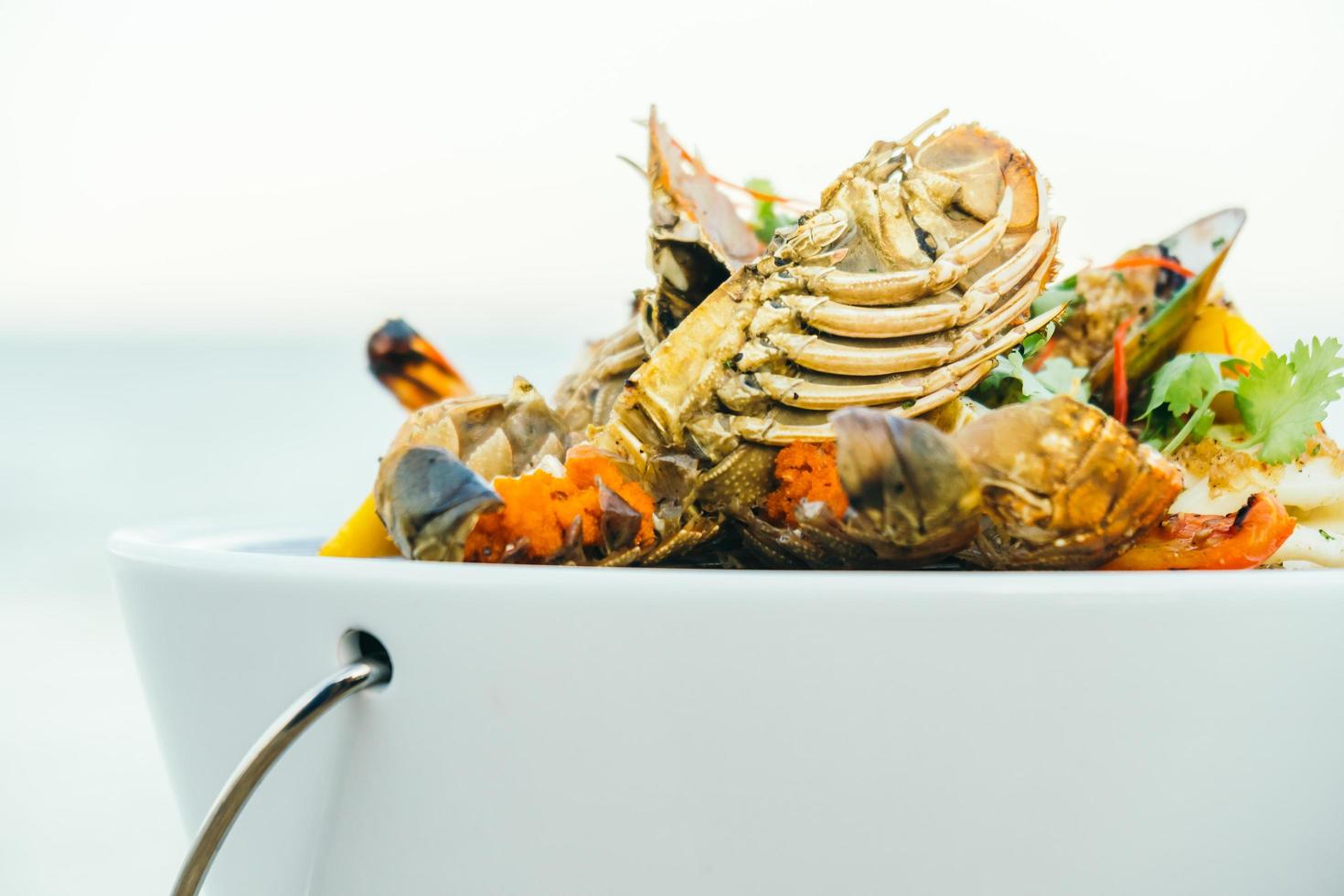 Mixed grilled seafood photo