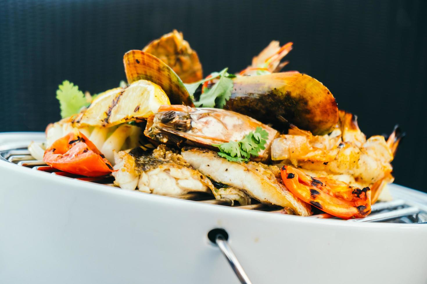 Mixed grilled seafood photo