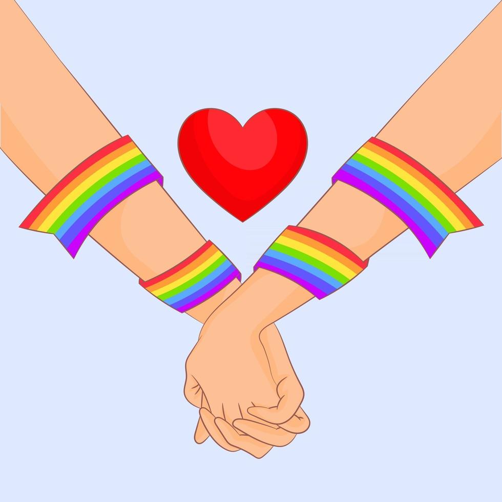 mes del orgullo lgbtq, bandera del arco iris, amor, pareja vector