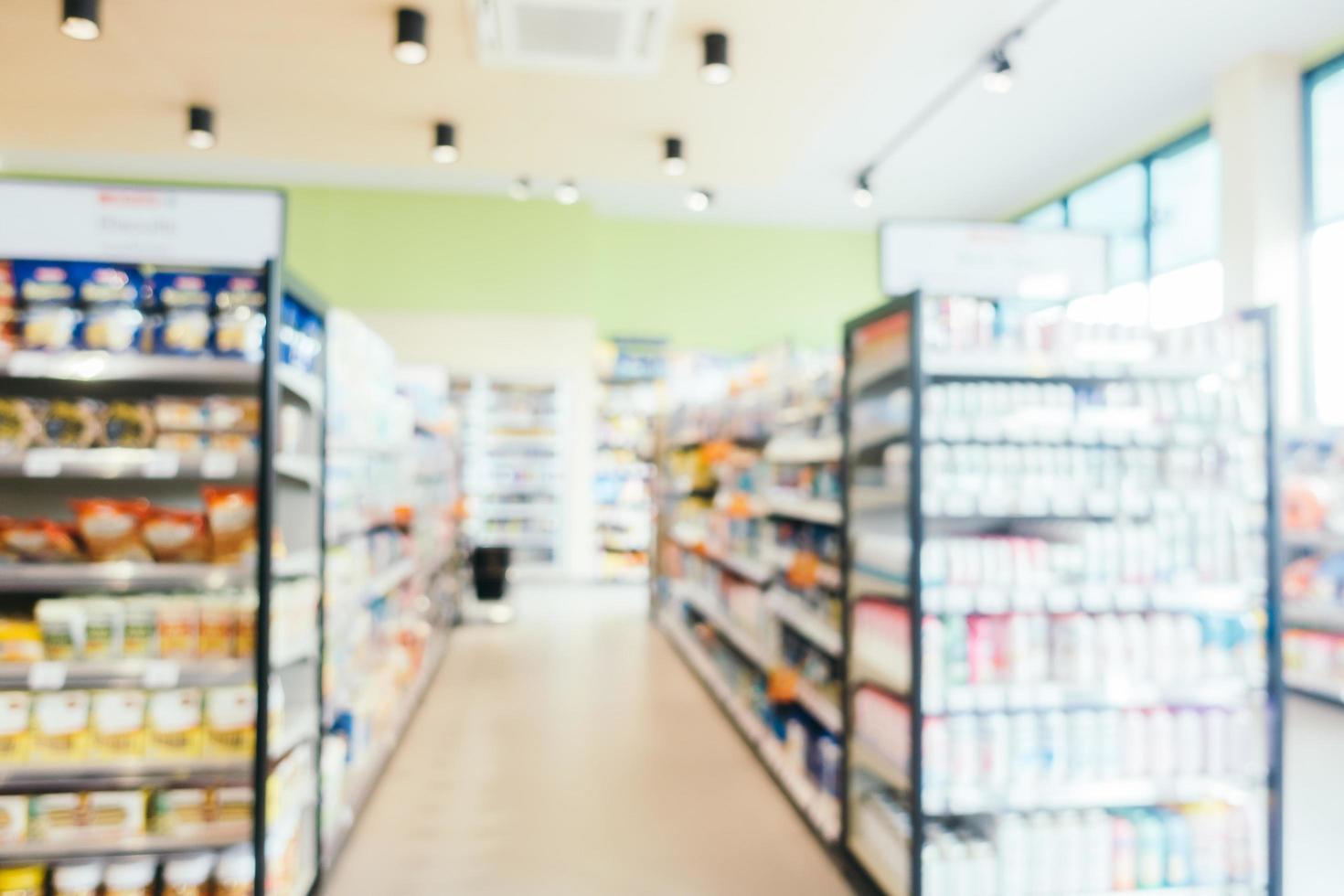 Abstract blur and defocused convenience and supermarket store photo