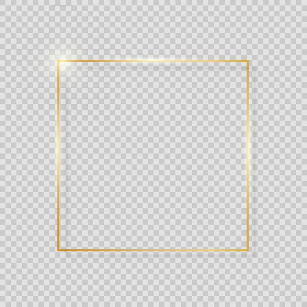 Marco texturizado brillante de pintura dorada sobre fondo transparente. ilustración vectorial vector