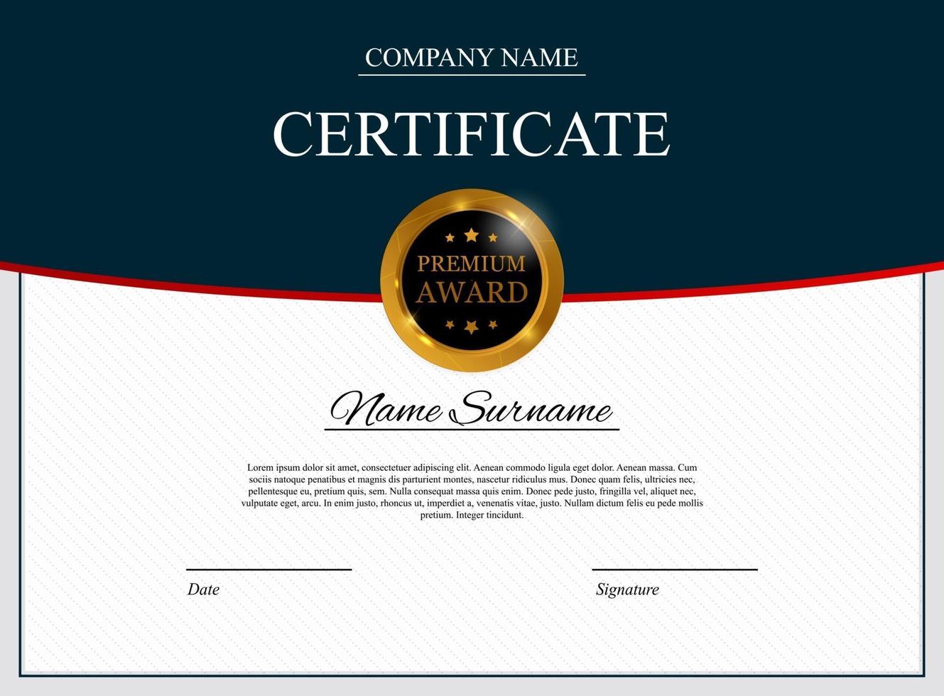 Certificate template Background. Award diploma design blank. Vector Illustration