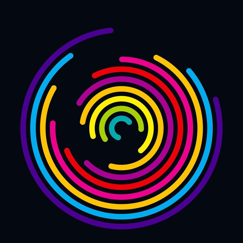 Fondo hipnótico espiral de color abstracto. ilustración vectorial vector