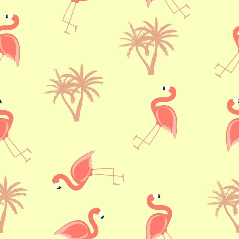 Cute Seamless Flamingo Pattern Vector Illustration