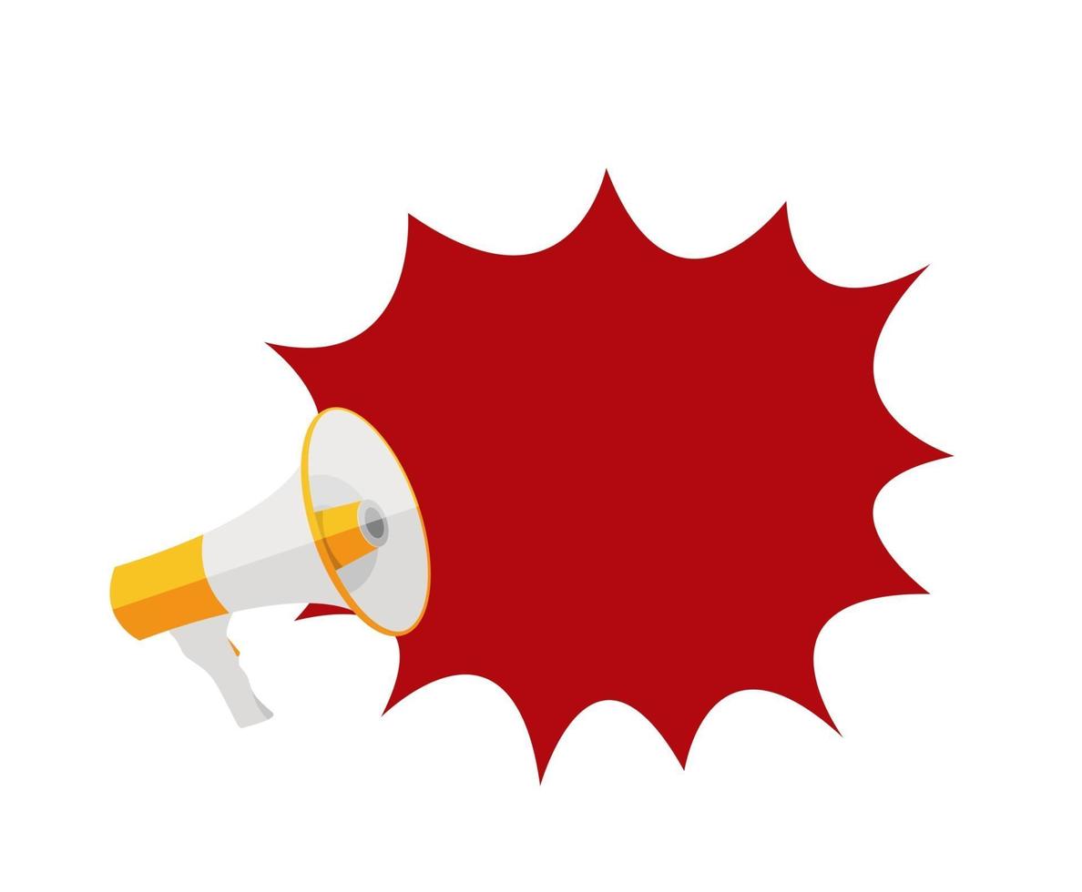 Megaphone and Speech Bubble Vector Illustration