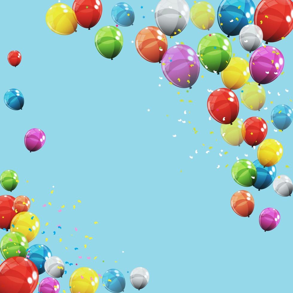 Color brillante feliz cumpleaños globos banner fondo ilustración vectorial vector