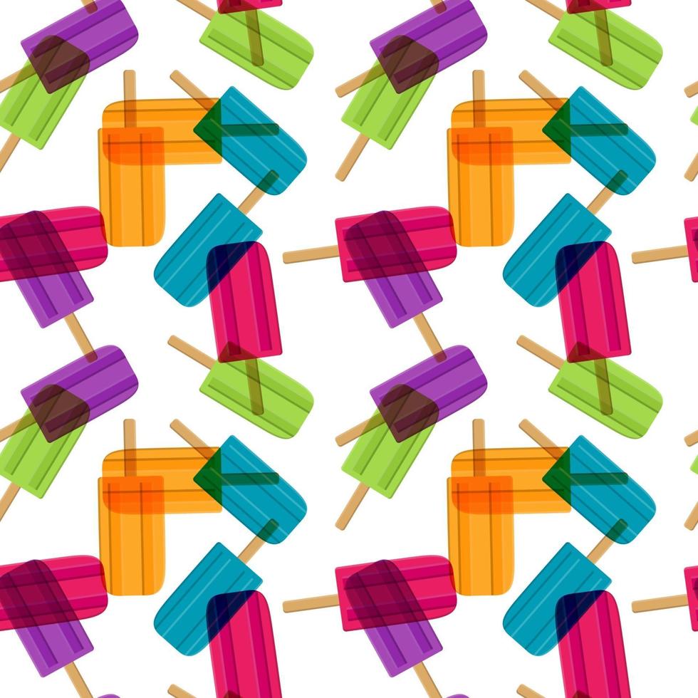 Abstract Summer Seamless Pattern Background with Ice Cream. Vector Illustration