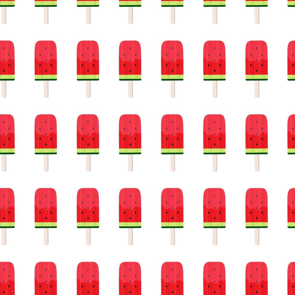 Watermelon Ice Cream Seamless Pattern Background Vector Illustration
