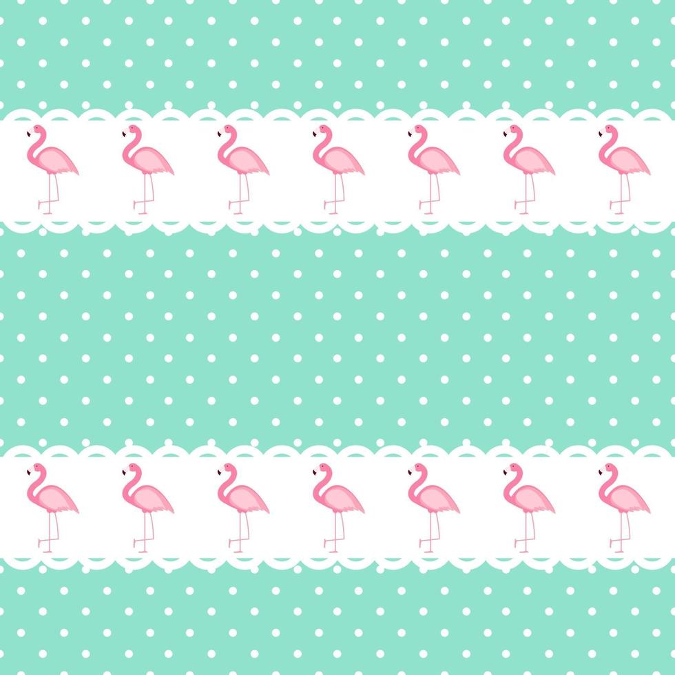 Cute Seamless Flamingo Pattern Vector Illustration