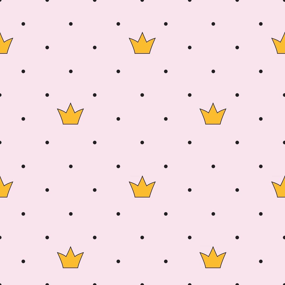 Princess Crown Seamless Pattern Background Vector Illustration