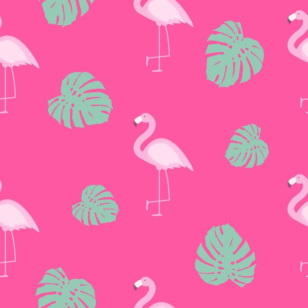 Cute Seamless Flamingo Pattern Vector Illustration