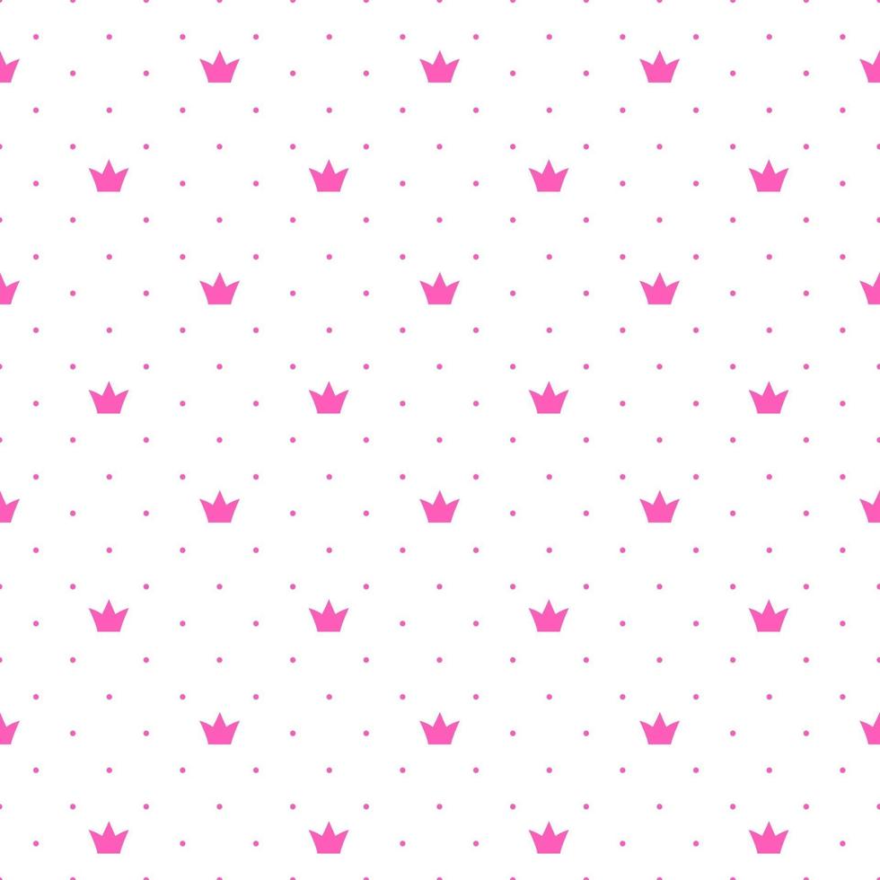 Princess Crown Seamless Pattern Background Vector Illustration
