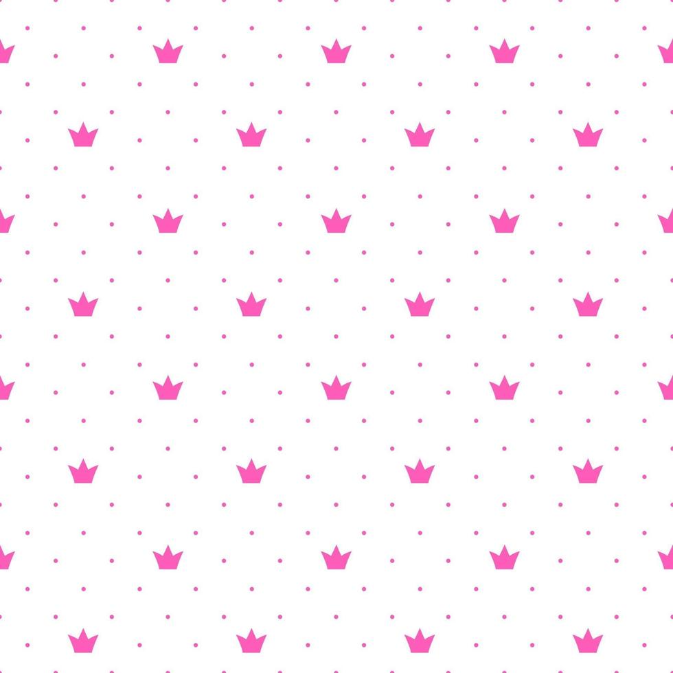 Princess Crown Seamless Pattern Background Vector Illustration