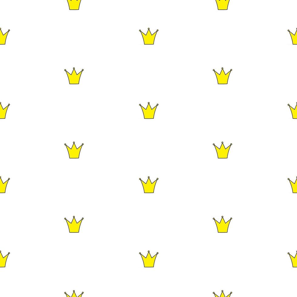 Princess Crown Seamless Pattern Background Vector Illustration