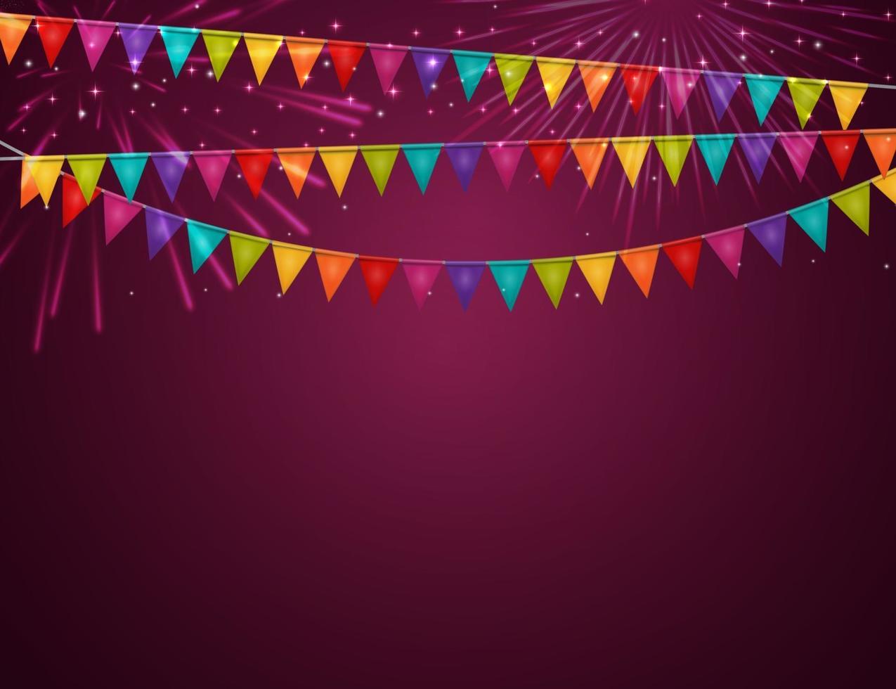 Fondo de fiesta con banderas ilustración vectorial vector