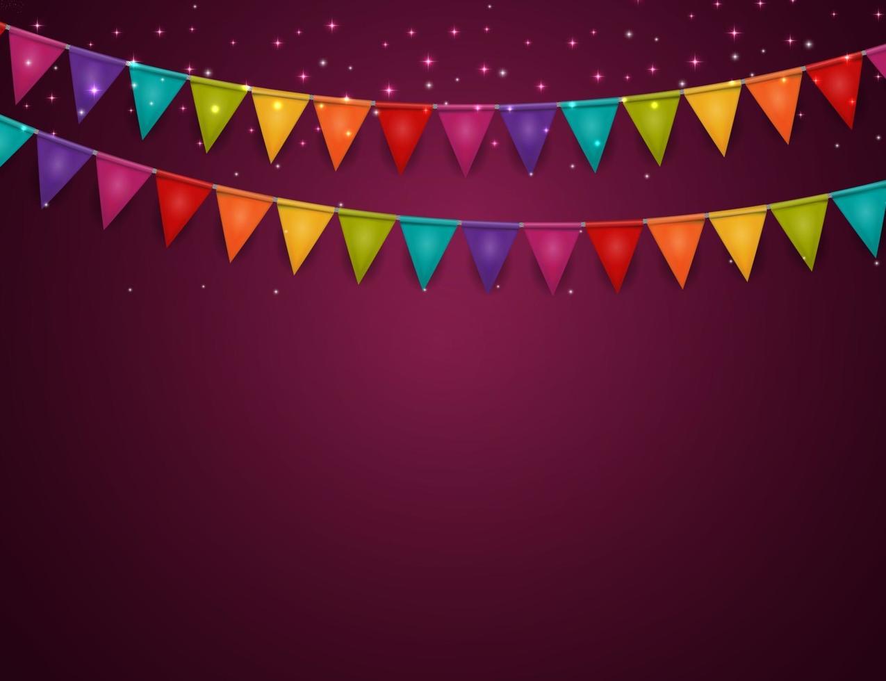 Party Background with Flags Vector Illustration